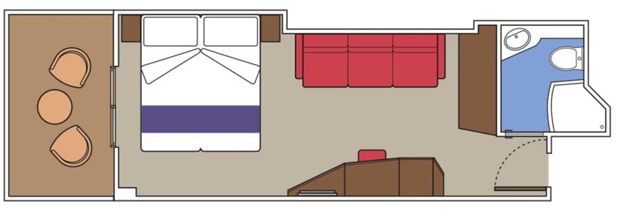 Каюта с балконом (Balcony) на MSC Bellissima
