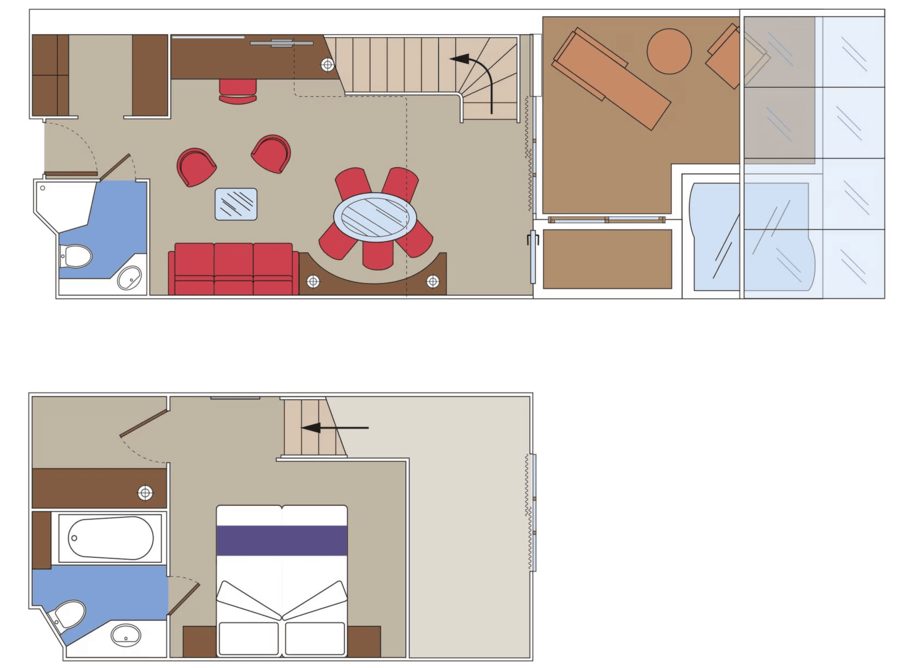 Двухуровневый люкс MSC Yacht Club Duplex на MSC Bellissima